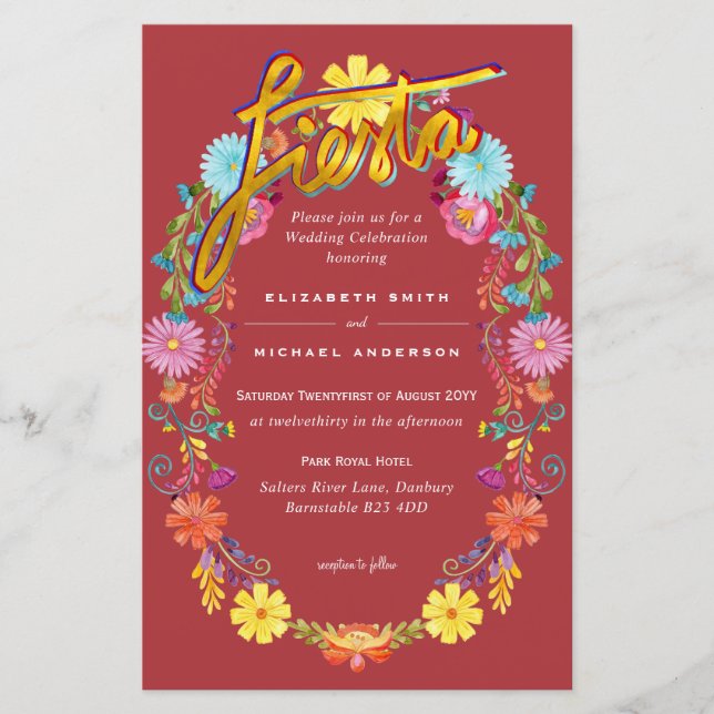 Lámina Folkart Flower Fiesta Wedting Boda (Anverso)