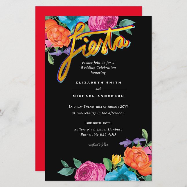 Lámina Folkart Flower Fiesta Wedting Boda (Anverso / Reverso)