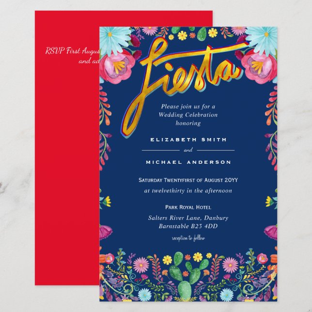 Lámina Folkart Flower Fiesta Wedting Boda (Anverso / Reverso)