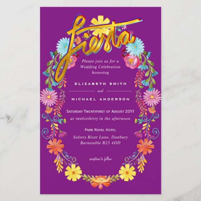 Lámina Folkart Flower Fiesta Wedting Boda (Anverso)