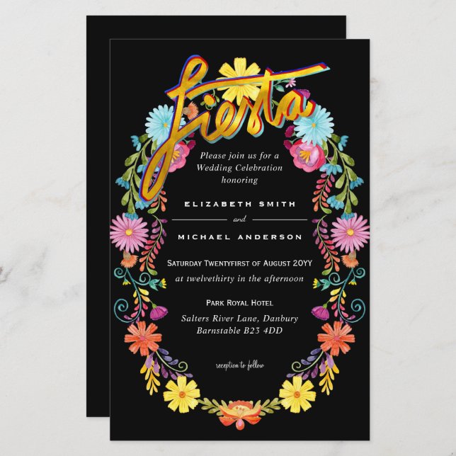 Lámina Folkart Flower Fiesta Wedting Boda (Anverso / Reverso)