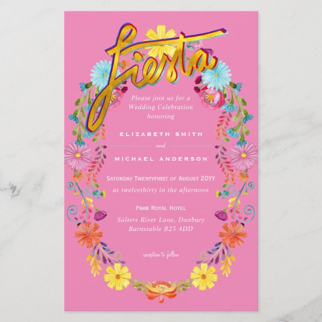 Lámina Folkart Flower Fiesta Wedting Boda (Anverso)