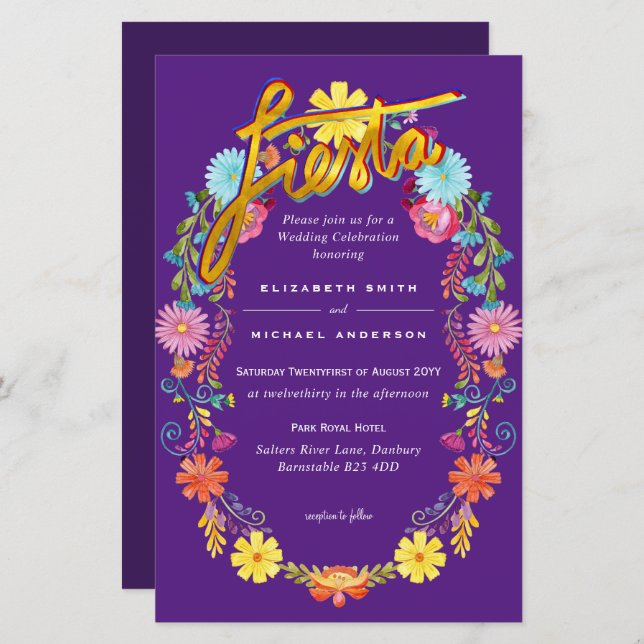 Lámina Folkart Flower Fiesta Wedting Boda (Anverso / Reverso)