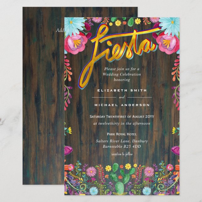 Lámina Folkart Flower Fiesta Wedting Boda (Anverso / Reverso)