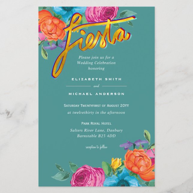 Lámina Folkart Flower Fiesta Wedting Boda (Anverso)