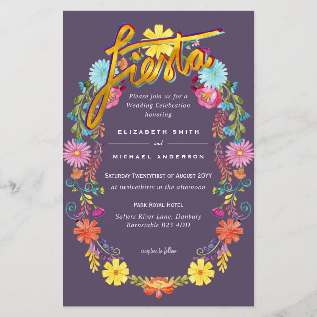 Lámina Folkart Flower Fiesta Wedting Boda (Anverso)