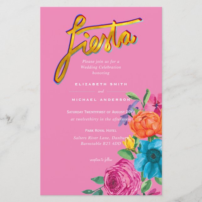 Lámina Folkart Flower Fiesta Wedting Boda (Anverso)
