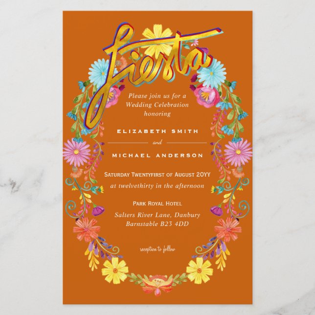 Lámina Folkart Flower Fiesta Wedting Boda (Anverso)