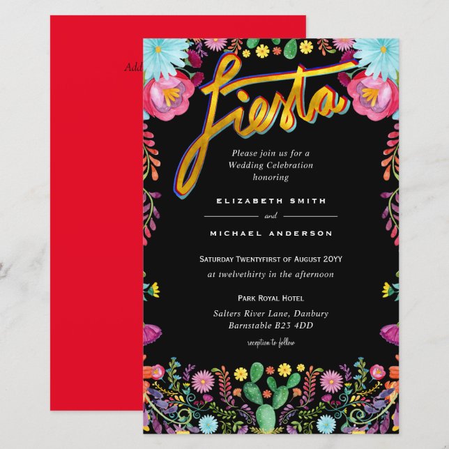 Lámina Folkart Flower Fiesta Wedting Boda (Anverso / Reverso)
