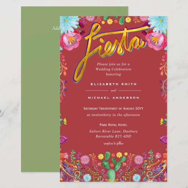 Lámina Folkart Flower Fiesta Wedting Boda (Anverso / Reverso)