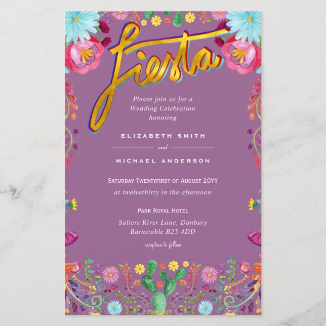 Lámina Folkart Flower Fiesta Wedting Boda (Anverso)