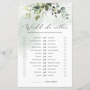 Lámina Follaje verde ¿Prefiere un juego de novias?