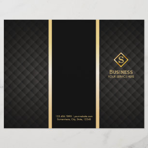 Lámina Folletos elegantes de monograma de diamante de oro