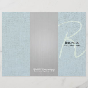 Lámina Folletos Tri-Fold de Lino Falso con Monograma de L