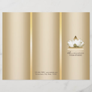 Lámina Folletos Tri-Fold de los Yoga Studio Gold Lotus Lo