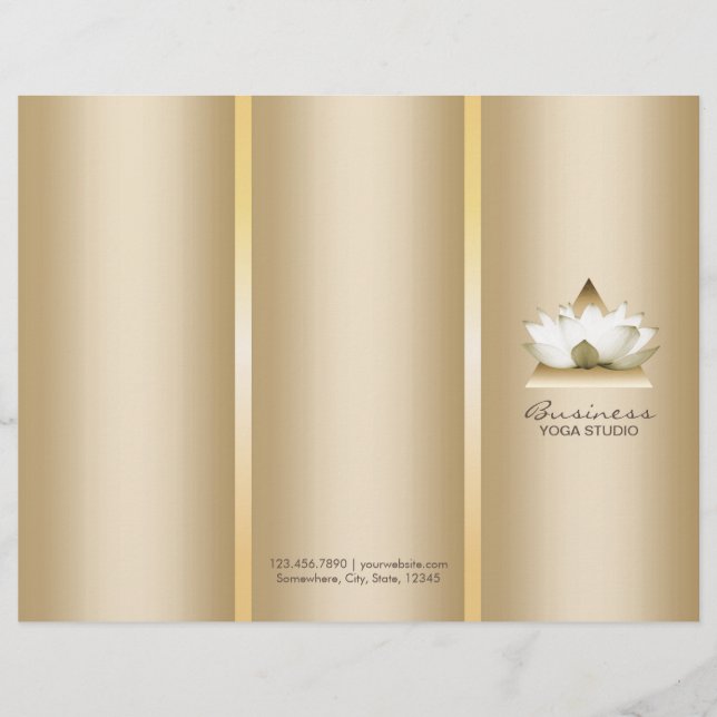 Lámina Folletos Tri-Fold de los Yoga Studio Gold Lotus Lo (Anverso)