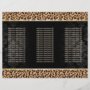 Lámina Folletos Tri-Fold de Lujo Leopard Print & Damask