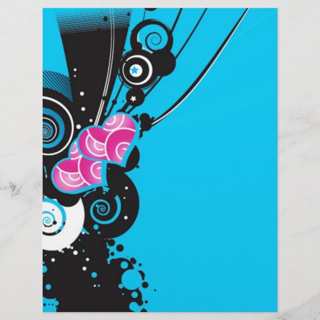 Lámina fondo azul con formas (Anverso)