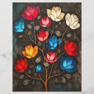 Lámina Fondo de álbum de recortes floral vintage Art Nouv