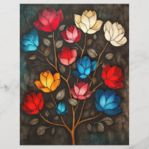 Fondo de álbum de recortes floral vintage Art Nouv