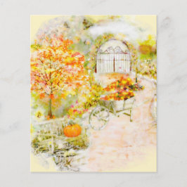 Lámina fondo de álbum de recuerdos de jardín de otoño
