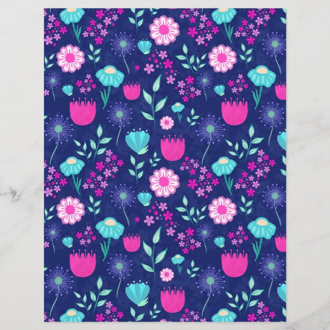Lámina Fondo de patrón floral corto (Anverso)
