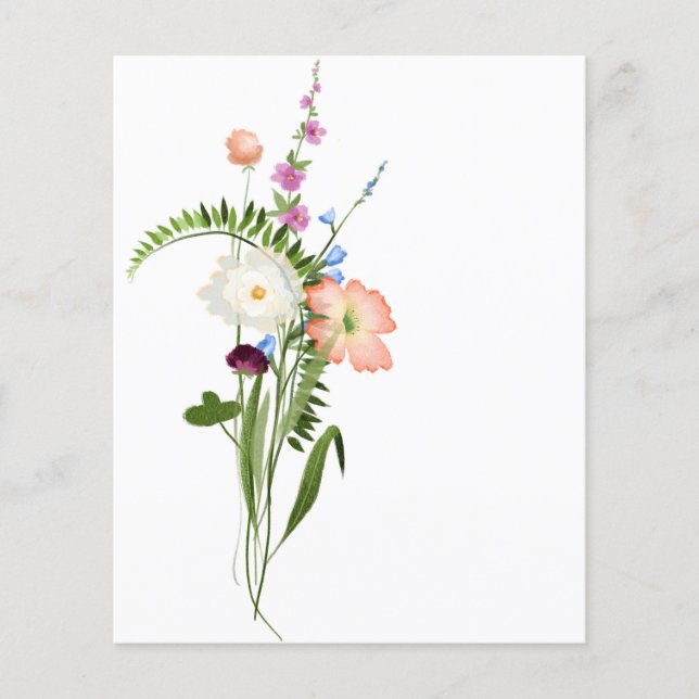 Lámina Fondo de raspado de ramas de flores silvestres (Anverso)