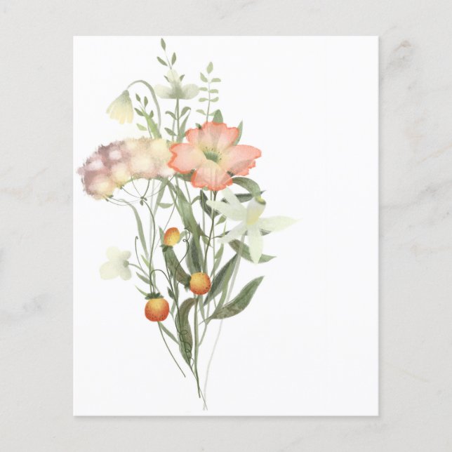 Lámina Fondo de raspado de ramas de flores silvestres (Anverso)