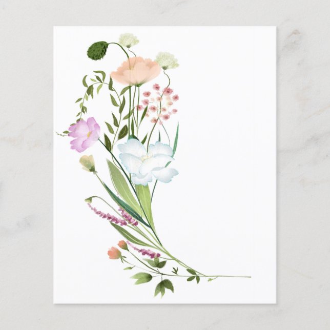 Lámina Fondo de raspado de ramas de flores silvestres (Anverso)