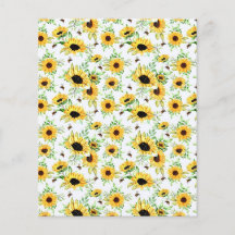 Fondo de scrapbook de girasoles y abejas