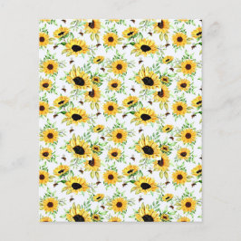 Lámina Fondo de scrapbook de girasoles y abejas