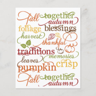 Lámina Fondo de scrapbook de palabras de otoño