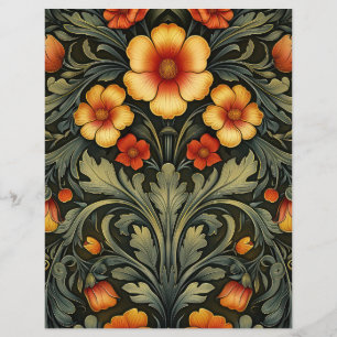 Lámina Fondo de Scrapbook Floral Vintage Art Nouveau