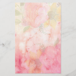 Lámina Fondo floral de acuarela rosa