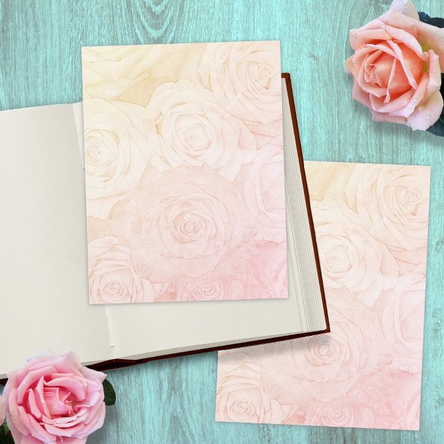 Lámina Fondo rosa pálido del papel del cuaderno de rosas (Subido por el creador)