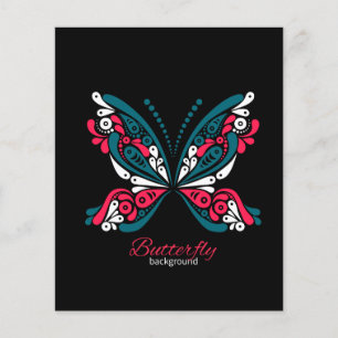 Lámina Fondo vectorial con hermosa mariposa. tatuaje