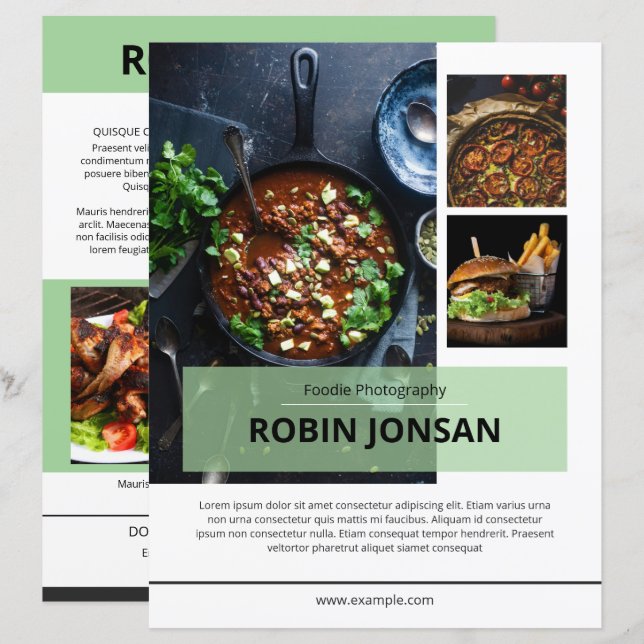 Lámina Food Postcard Template (Anverso / Reverso)