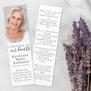 Lámina Forever in Our Hearts Funeral Bookmark Template