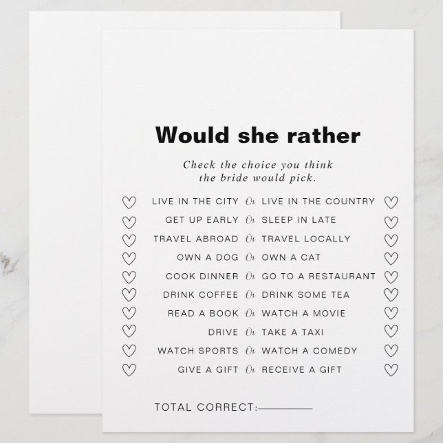 Lámina Formal Prefiere Un Juego De Ducha De Novias (Anverso / Reverso)