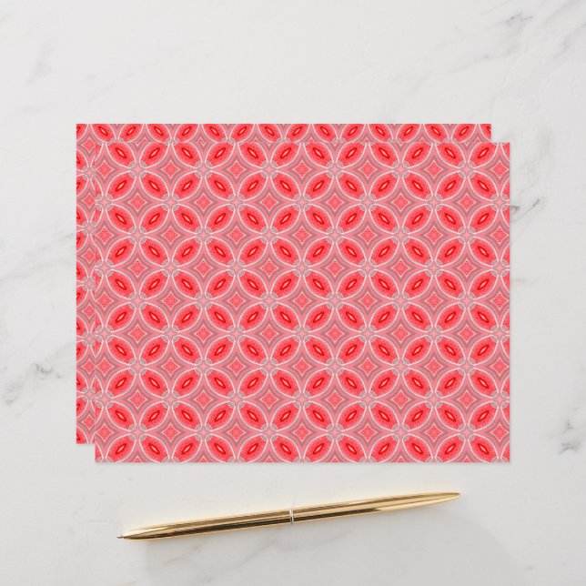 Lámina Formas de flor de resumen rojo (Anverso/Reverso In Situ)