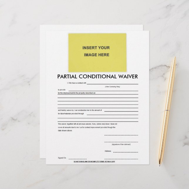 Lámina Formulario de exención condicional parcial en blan (Anverso/Reverso In Situ)