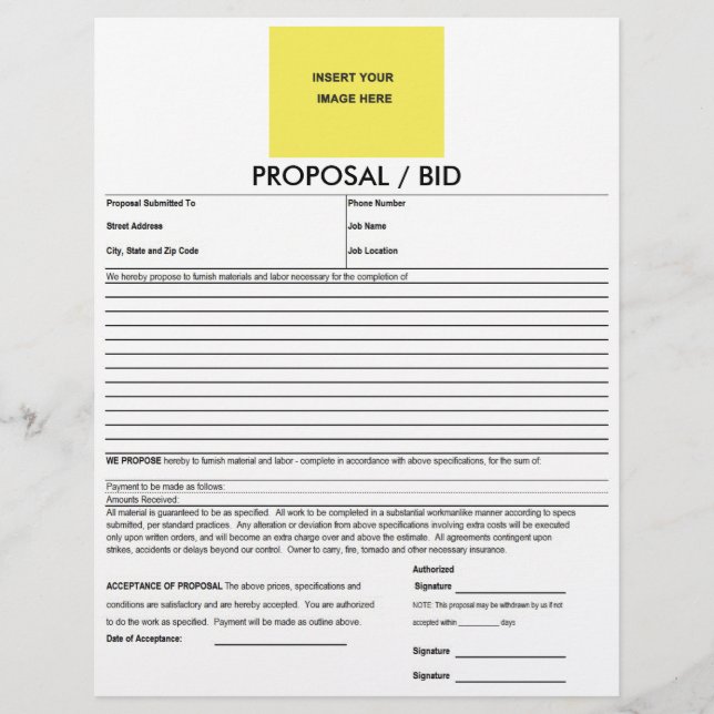 Lámina Formulario de propuesta Deluxeforms Blank Template (Anverso)