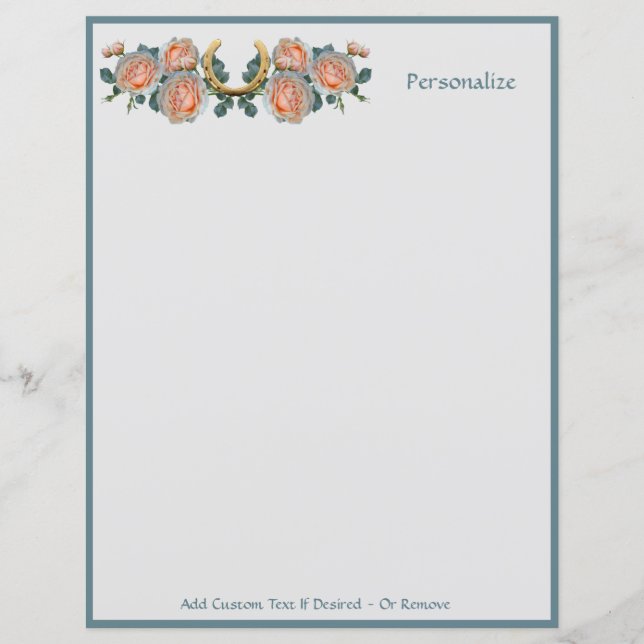 Lámina Fortune Buena suerte Horseshoe Floral Personalizac (Anverso)