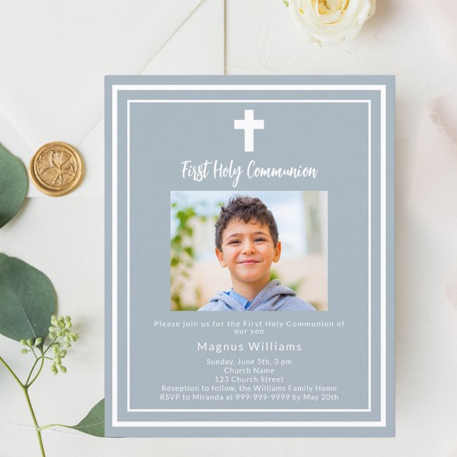 Lámina Foto azul turbio invitación a la Santa Comunión (Subido por el creador)