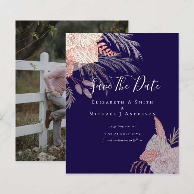 Lámina Foto BARATA Guardar Fechas PAMPAS GRASS Terracotta (Anverso / Reverso)