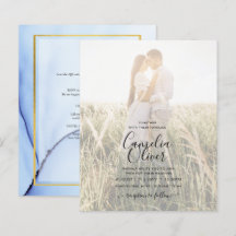 FOTO BODA INVITACIÓN DE LA Marina Oro Azul Tinta L