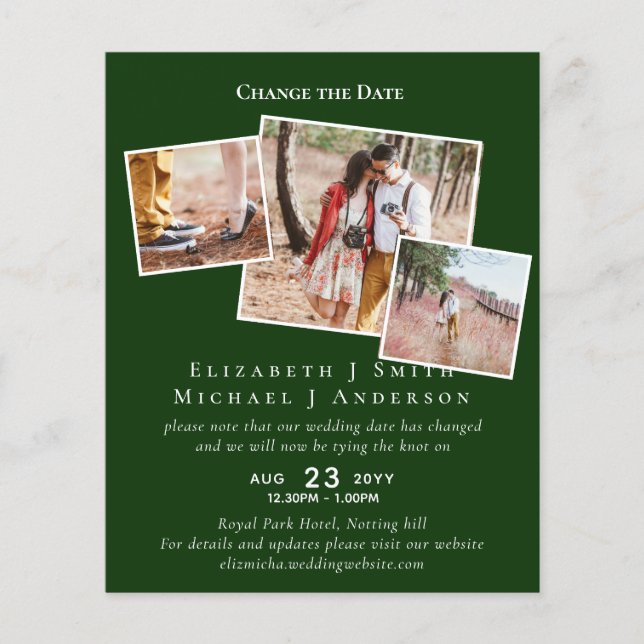 Lámina FOTO Cambiar la Fecha Planes Posponer Cualquier Ev (Anverso)