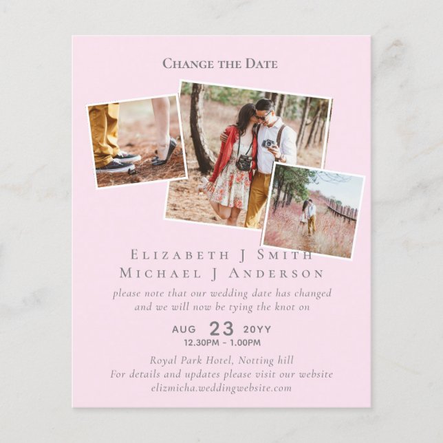 Lámina FOTO Cambiar los planes de fecha posponer cualquie (Anverso)