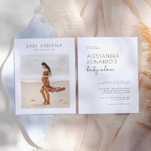 Lámina Foto de Baby Shower de Budget Boho Elegant Pregnan