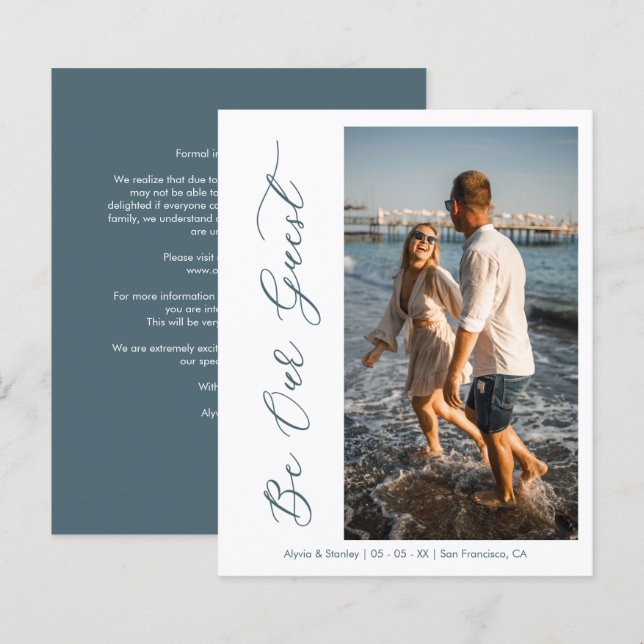 Lámina Foto de Boda de presupuesto Wimshical Be Our Guest (Anverso / Reverso)